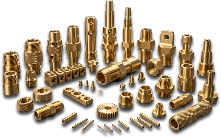 Technical illustration of a precision brass cable gland